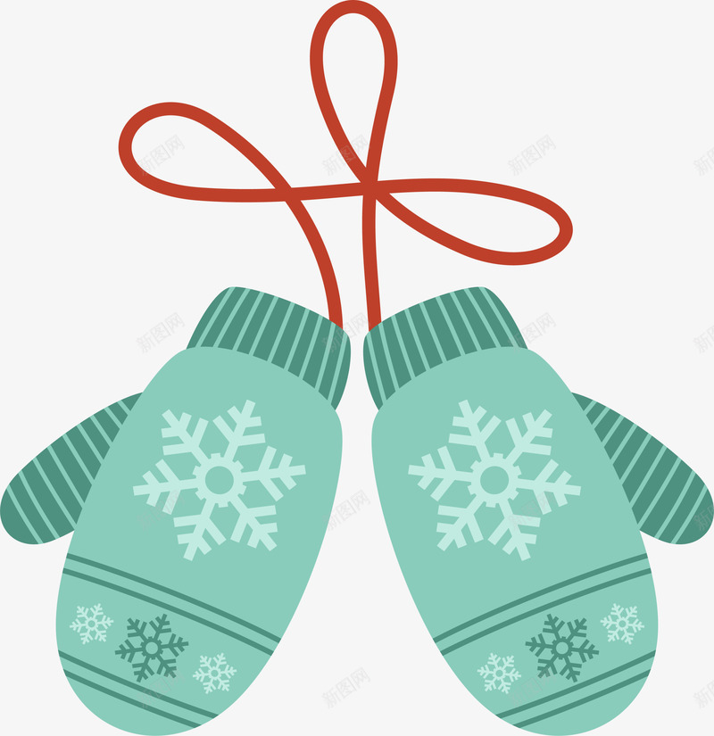 绿色卡通手套png免抠素材_新图网 https://ixintu.com winter 保暖手套 冬天 冬季 圣诞节 寒冬 绿色手套