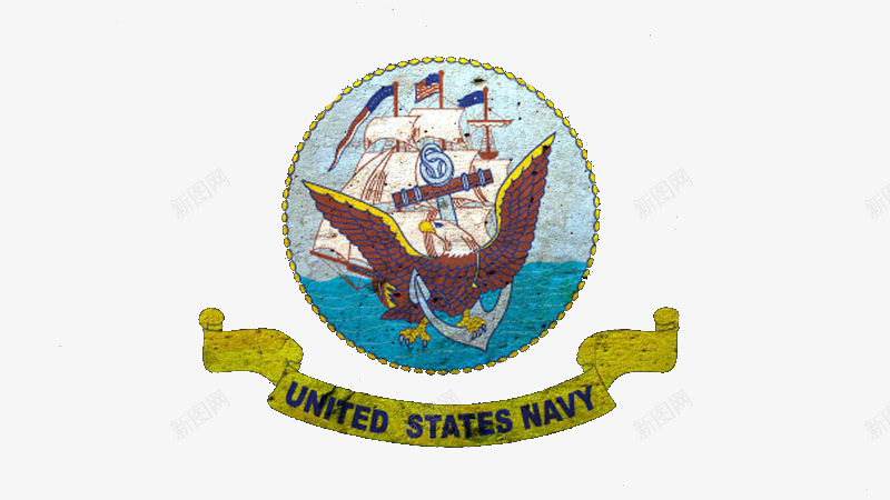 美国海军图标png_新图网 https://ixintu.com 军队徽章 帆船老鹰 美国海军