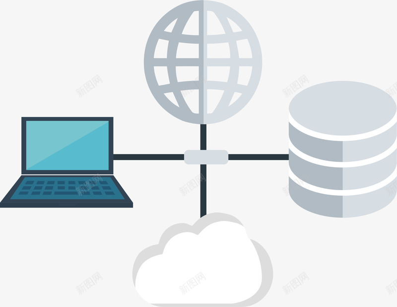 互联网数据交换矢量图eps免抠素材_新图网 https://ixintu.com 互联网 交换平台 共享平台 数据 矢量图 矢量素材 计算机 资源共享