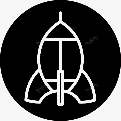 火箭船的轮廓黑圈背景图标png_新图网 https://ixintu.com 太空船 太空船的轮廓 火箭 火箭船的轮廓 运输