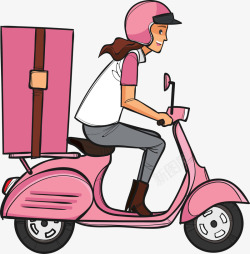 享骑电单车骑电动车的长发女孩高清图片