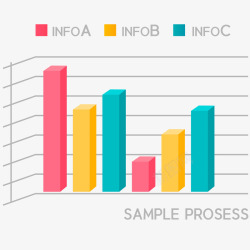 商业信息统计图彩色立体柱状信息图表矢量图图标高清图片