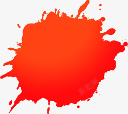 橙红色水印蜡烛印章素材