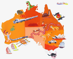 澳大利亚卡通地图素材