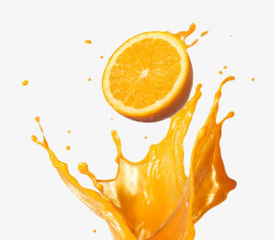 橙色溅起橙色香甜水果奉节脐橙和溅起的橙高清图片