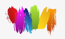 彩虹笔刷水彩颜料高清图片