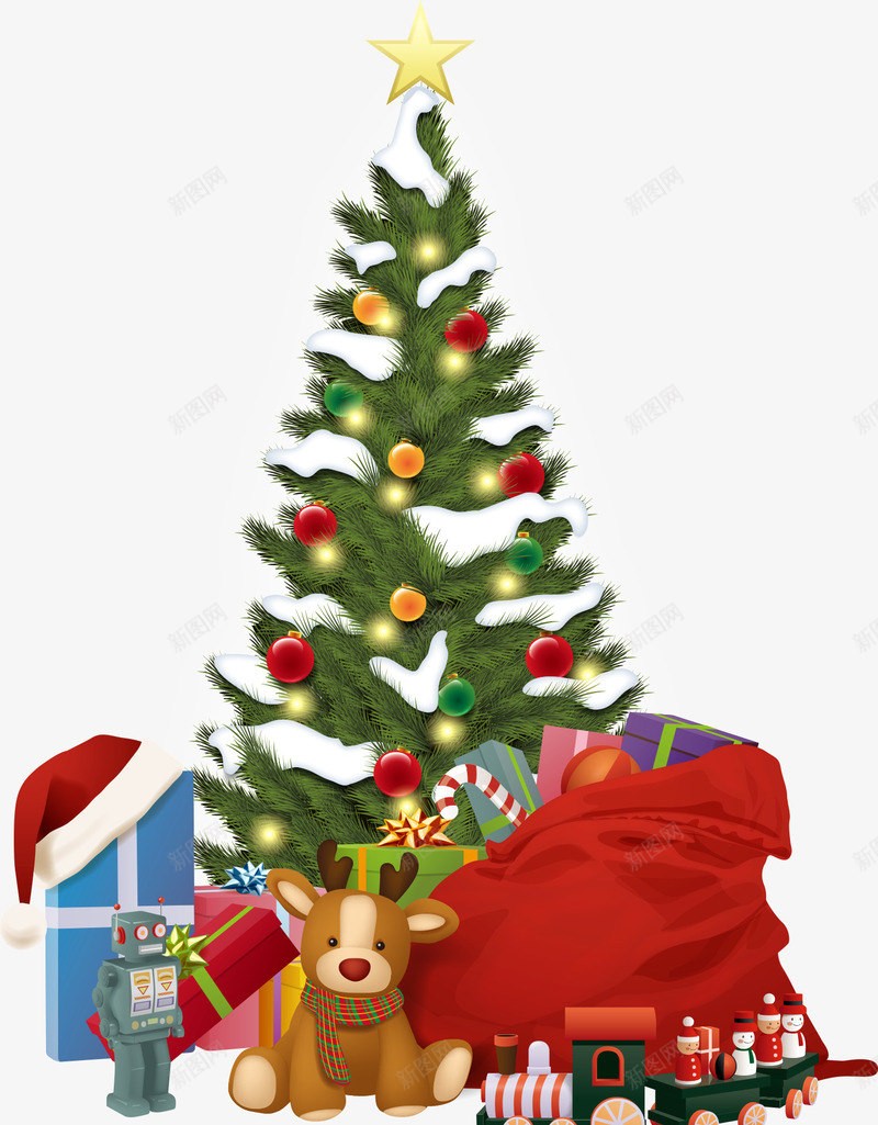 圣诞小树与帽子礼盒矢量图eps免抠素材_新图网 https://ixintu.com 圣诞 圣诞小树 圣诞快乐 圣诞节 帽子 礼盒 矢量图
