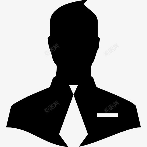男性特写剪影与领带图标png_新图网 https://ixintu.com 人 人的剪影 基本图标 接口 男 领带