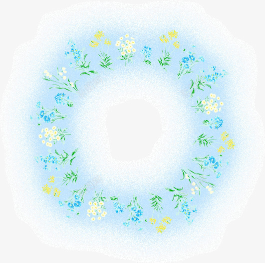 蓝色清新碎花朵圆圈png免抠素材_新图网 https://ixintu.com 圆圈 清新 碎花朵 蓝色
