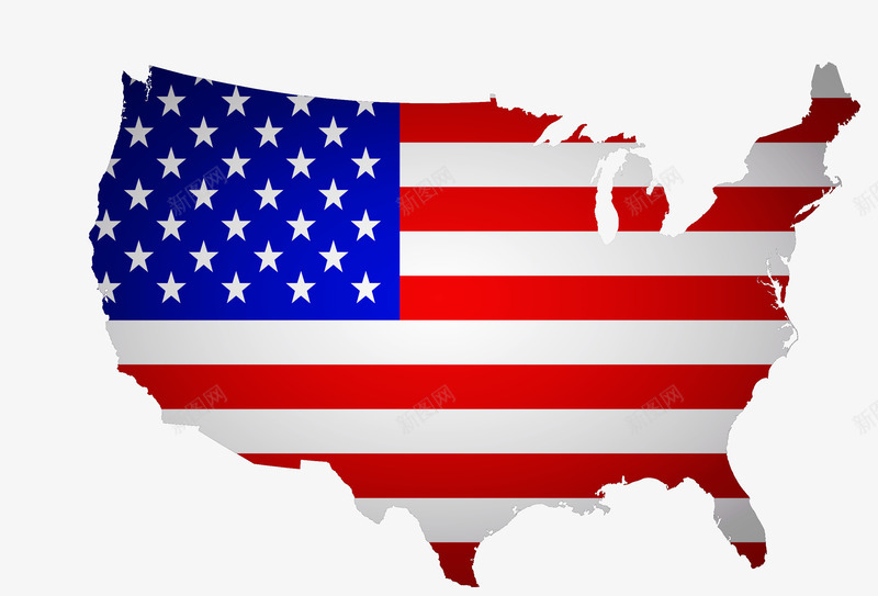 创意美国地图国旗png免抠素材_新图网 https://ixintu.com 创意 国旗地图 地图 美国国旗 美国地图