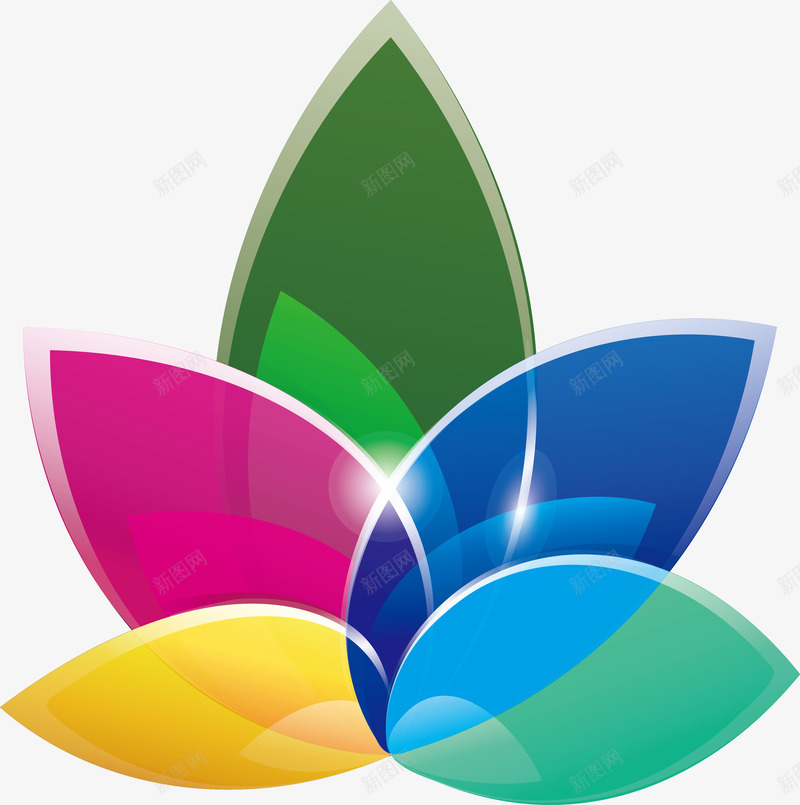 炫彩闪耀精美花朵logo矢量图图标ai_新图网 https://ixintu.com logo设计 炫彩 花朵 闪耀 矢量图