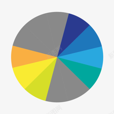 彩色饼状图图标图标