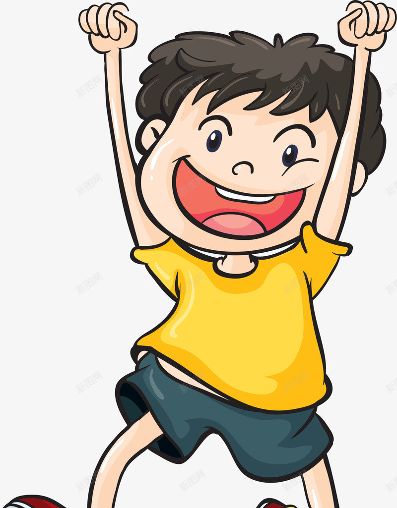 儿童节欢呼雀跃的男孩png免抠素材_新图网 https://ixintu.com 举手欢呼 儿童节 可爱男孩 小男孩举手 开心 欢呼雀跃的男孩 跳跃