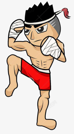 自由搏击泰拳运动插画高清图片