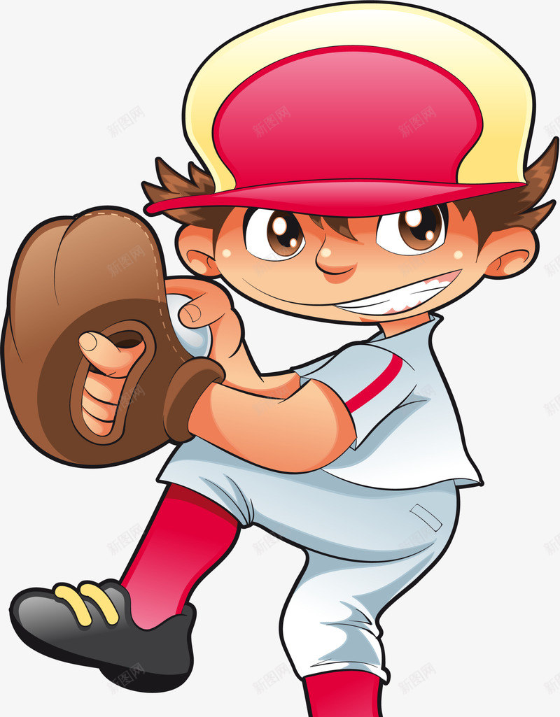 棒球运动投球的男孩png免抠素材_新图网 https://ixintu.com 开心 打棒球 投球姿势 投球的男孩 棒球运动 笑脸