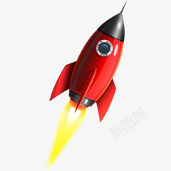 飞升的火箭卡通装饰图标png_新图网 https://ixintu.com 卡通 火箭 装饰 飞升