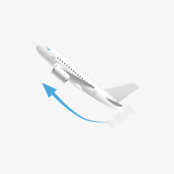 白色飞机飞行方式素材