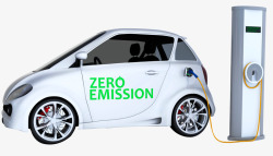 汽车污染城市充电桩高清图片