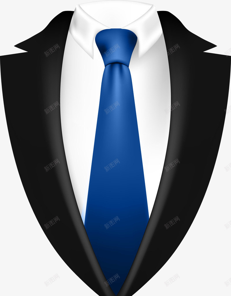 装饰男士蓝色领带西服png免抠素材_新图网 https://ixintu.com 男士西服 蓝色领带 装饰
