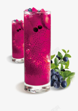 雪顶果汁蓝莓冰镇冷饮高清图片