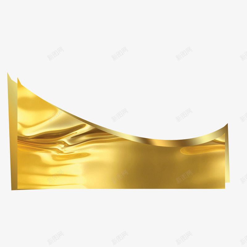 金色箔纸水流效果边框png免抠素材_新图网 https://ixintu.com 唯美 水流纹样 边框 金色