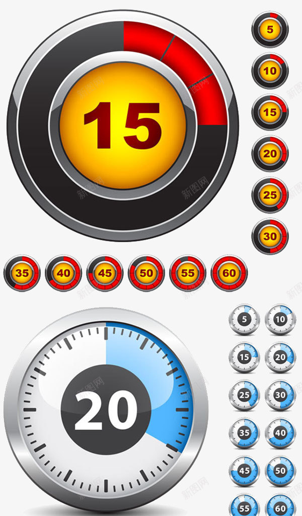 倒计时矢量图ai免抠素材_新图网 https://ixintu.com 倒计时 时钟 矢量图