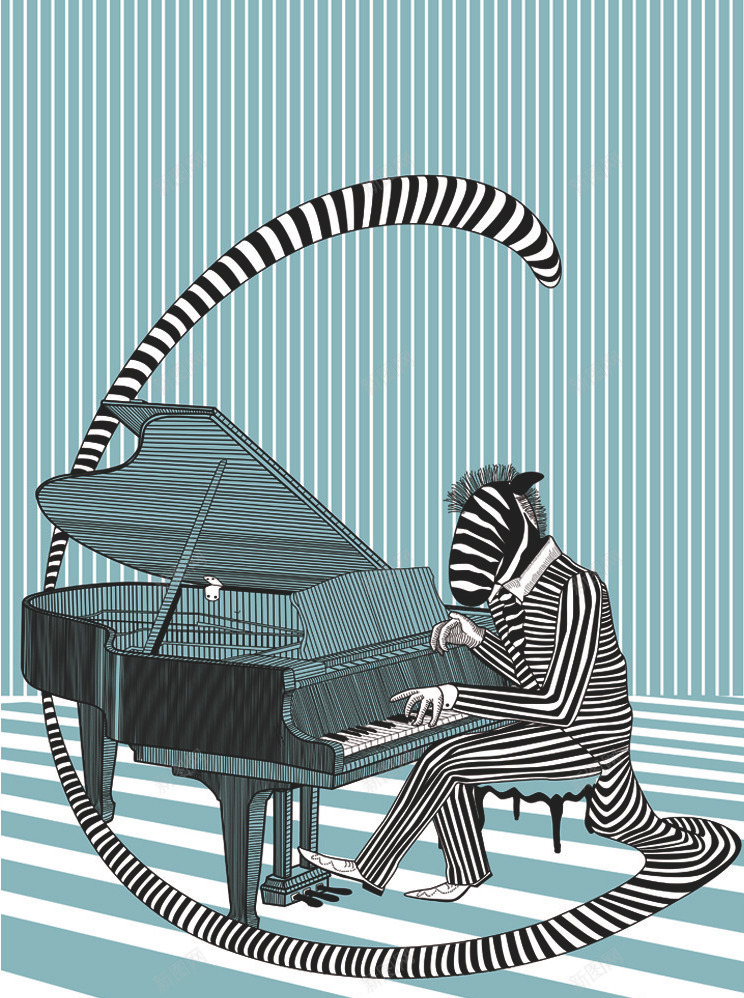 条纹斑马钢琴弯曲png免抠素材_新图网 https://ixintu.com 弯曲 斑马 条纹 钢琴