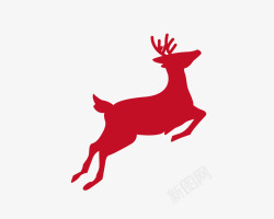 圣诞节红色麋鹿矢量图素材