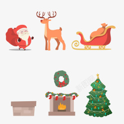 圣诞壁炉图片圣诞节卡通矢量图高清图片