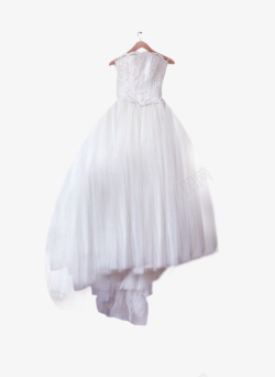 衣挂上的白色婚纱素材