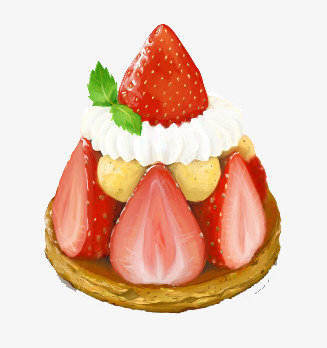 手绘草莓派png免抠素材_新图网 https://ixintu.com 奶油 手绘草莓派 甜点 美食 草莓 蛋糕