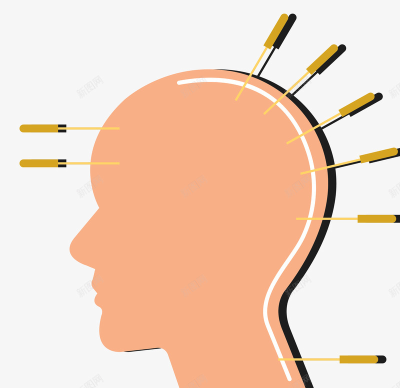 头部医疗中国针灸矢量图ai免抠素材_新图网 https://ixintu.com 中医 中国 中国针灸 医疗针灸 头部 矢量针灸 针灸疗法 矢量图