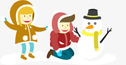 打雪仗的雪人玩耍的女孩子高清图片