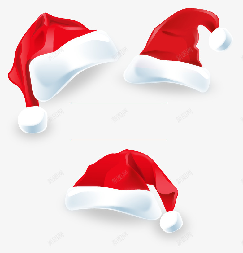 手绘创意红色的圣诞帽png免抠素材_新图网 https://ixintu.com 创意 圣诞 红色