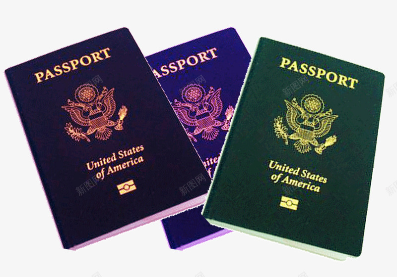 美国留学护照png免抠素材_新图网 https://ixintu.com 出国素材 护照素材 留学素材 美国护照 证件素材