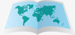 旅游规划方案打开的一张世界地图矢量图高清图片