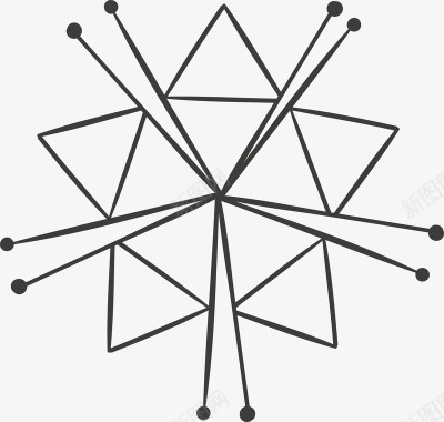 创意五角星手绘线条矢量图图标图标