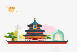 放下的卡通中国故宫高清图片