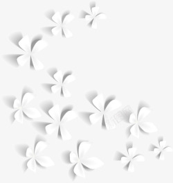 蝴蝶剪纸心形立体花卉装饰图案高清图片