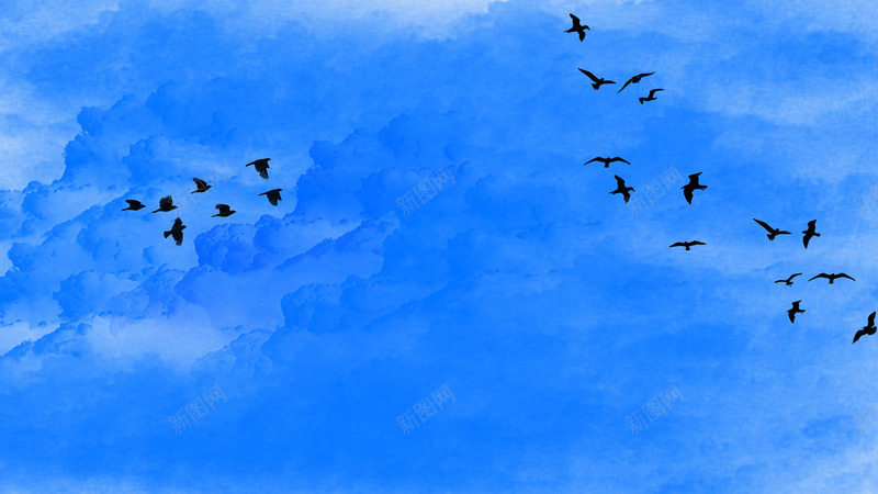 蓝天下飞翔的鸟群景观png免抠素材_新图网 https://ixintu.com 自然景观 蓝天 飞翔 飞鸟 鸟群