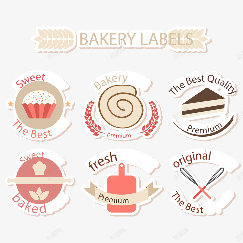 创意烘培食品标签png免抠素材_新图网 https://ixintu.com 甜点 蛋糕 面包 食物