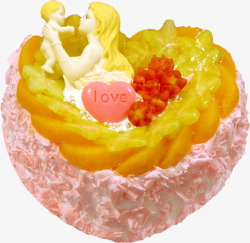水果造型设计爱心造型母亲节水果蛋糕高清图片