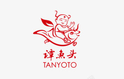 品牌餐饮谭鱼头logo标志图标高清图片