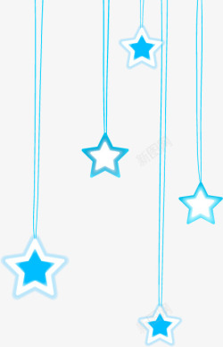 蓝色吊椅蓝色吊着的星星图案矢量图高清图片