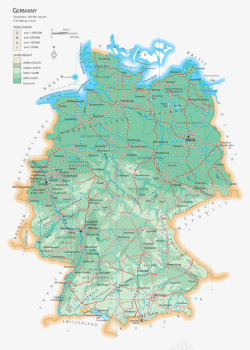 德国行政级别地图素材