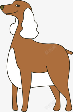 棕色手绘卡通贵宾犬素材