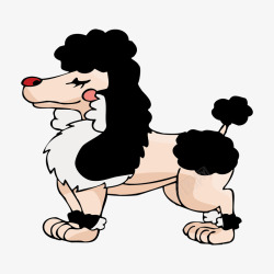 黑色贵宾犬高贵优雅的卡通贵宾犬高清图片