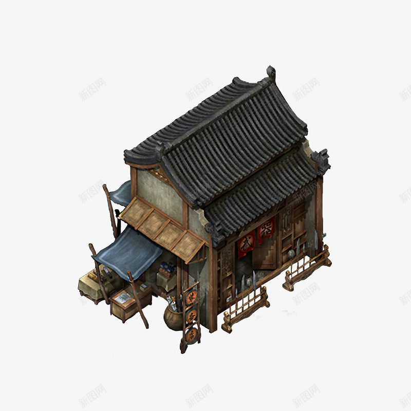 古代武器铺png免抠素材_新图网 https://ixintu.com 古代商铺 古代武器铺 古代装备店 古代铺子 武器库 游戏内商铺