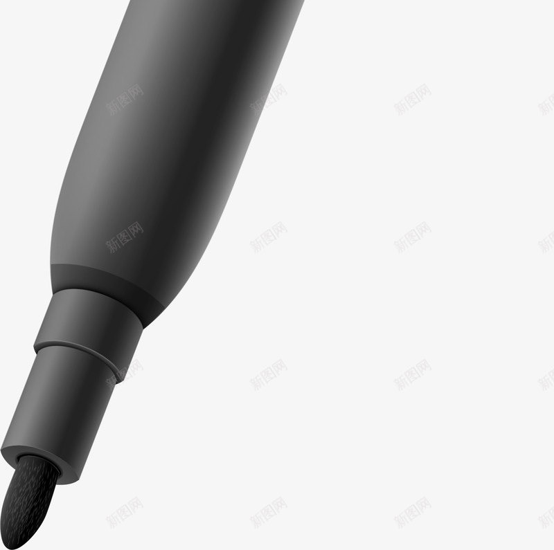 黑色简约记号笔png免抠素材_新图网 https://ixintu.com 书写 写字 写字笔 文具 涂鸦 画笔 装饰图案 黑色记号笔