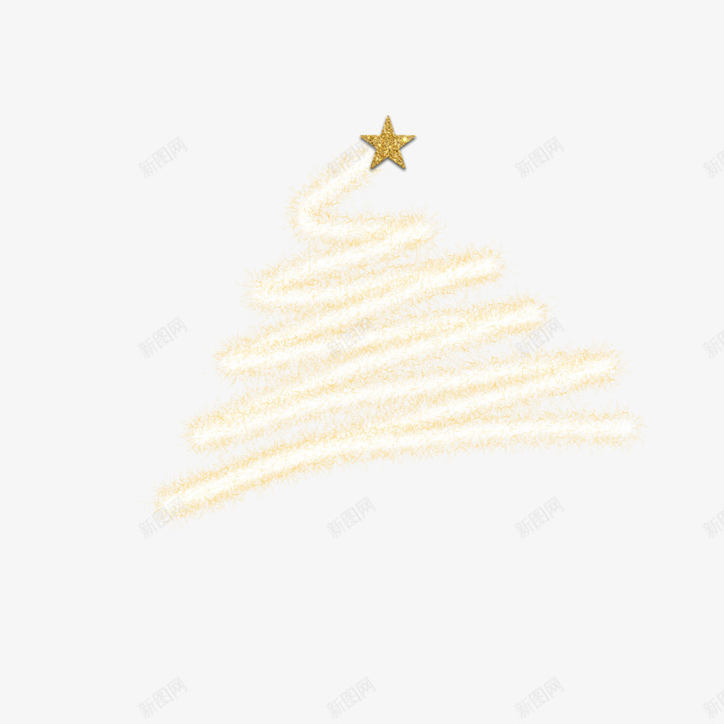 手绘简约发光圣诞树png免抠素材_新图网 https://ixintu.com 发光 圣诞树 手绘 简约